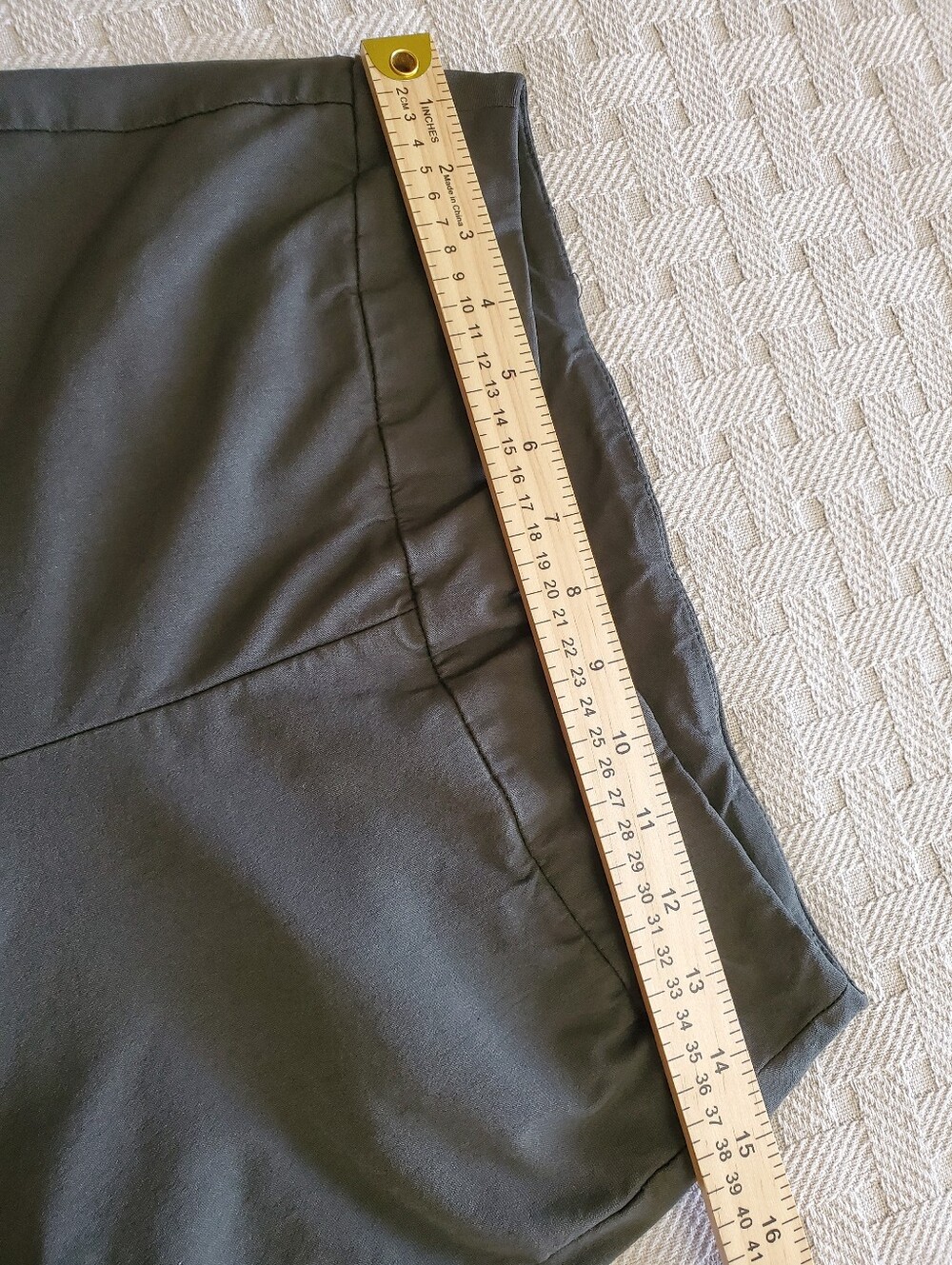 Tribal Olive Green Stretch Pull On Straight Leg Cuffed Ankle Dress Pants Cropped - Picture 6 of 13